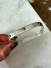 Load image into Gallery viewer, Sterling Silver &amp; Brass Screw Bangle Bracelet
