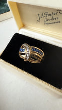 Load image into Gallery viewer, Natural Blue Sapphire &amp; Diamond 14k Gold Ring Size 6.75
