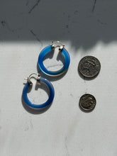 Load image into Gallery viewer, Blue Agate Sterling Silver Hoops
