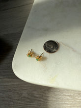 Load image into Gallery viewer, Vintage Natural Emerald 14k Gold Push Back Earrings
