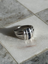 Load image into Gallery viewer, Natural Blue Sapphire Sterling Silver Ring Size 8
