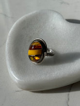 Load image into Gallery viewer, Amber Sterling Silver Ring Size 8.5
