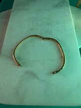 Load image into Gallery viewer, Gold Vermeil CZ Bangle Bracelet 7”
