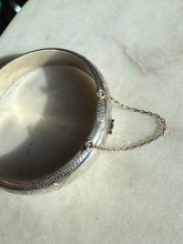 Load image into Gallery viewer, Vintage Etched Sterling Silver Bangle Bracelet
