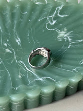 Load image into Gallery viewer, Iced Sterling Silver Buckle Ring Size 5
