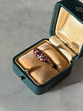 Load image into Gallery viewer, Antique 18k Yellow Gold Ruby &amp; Diamond Ring Size 9.25
