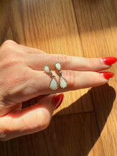 Load image into Gallery viewer, Opal &amp; Diamond 14k Yellow Gold Earrings
