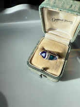 Load image into Gallery viewer, Amethyst &amp; Opal CZ Sterling Silver Ring Size 7.5
