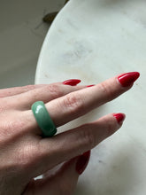 Load image into Gallery viewer, Chunky Green Jade Band Size 8.75
