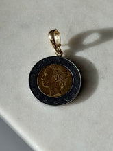 Load image into Gallery viewer, Italian Lire Coin w/ 14k Yellow Gold Enhancer Bale
