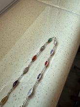 Load image into Gallery viewer, Italian 14k Yellow Gold Multicolor Station Bracelet 7.75”
