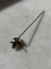Load image into Gallery viewer, Victorian Enamel Frog 14k Gold Stick Pin
