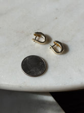 Load image into Gallery viewer, Vintage Solid 10k Gold CZ Hoops
