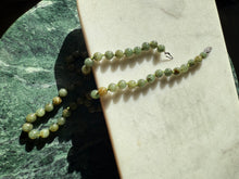 Load image into Gallery viewer, Vintage Sterling Silver Jade Bead Necklace 21”
