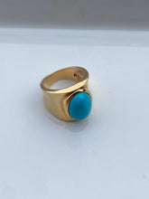 Load image into Gallery viewer, Turquoise Gold Vermeil Chunky Statement Ring
