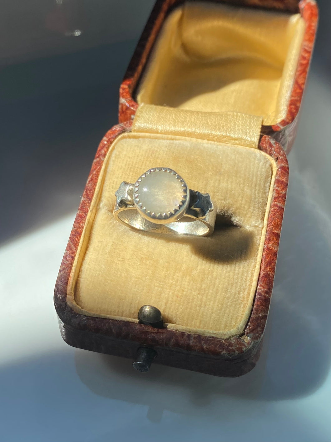 Moonstone Star Sterling Silver Ring