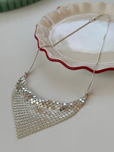 Load image into Gallery viewer, Vintage Mesh Chainmail Sterling Silver Necklace 16”-18”
