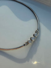 Load image into Gallery viewer, CZ Sterling Silver Omega Necklace
