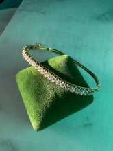 Load image into Gallery viewer, Gold Vermeil CZ Bangle Bracelet 7”
