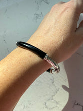 Load image into Gallery viewer, Milor Italy Sterling Silver Black Enamel Bangle Bracelet
