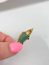 Load image into Gallery viewer, Antique 14k Gold Aventurine Articulated Fish
