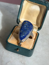 Load image into Gallery viewer, Chunky Lapis Sterling Silver Ring Size 9
