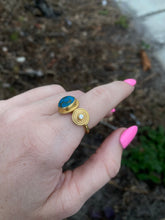 Load image into Gallery viewer, Turquoise Gold Vermeil Ring
