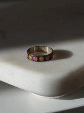 Load image into Gallery viewer, Vintage Enamel Peace Sign Sterling Silver Ring Size 5.5
