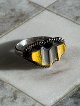 Load image into Gallery viewer, Bumblebee Jasper Bat Sterling Silver Ring Size 10
