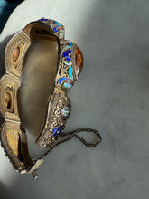 Load image into Gallery viewer, Antique 800 Silver Goldtone Vermeil Enamel Chinese Bracelet
