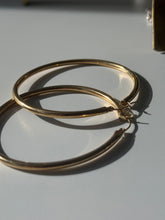 Load image into Gallery viewer, Vintage 10k Yellow Gold Large Tubular Hoop Earrings
