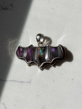 Load image into Gallery viewer, Labradorite Sterling Silver Bat Pendant
