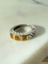 Load image into Gallery viewer, Italian Citrine Sterling Silver &amp; 18k Gold Ring Size 7
