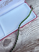 Load image into Gallery viewer, Green Glass Sterling Silver Tennis Bracelet 7.5”
