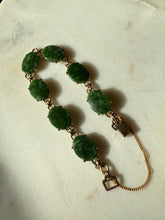 Load image into Gallery viewer, Green Marble Stone 1/20 12k Gold Fill Bracelet 7”
