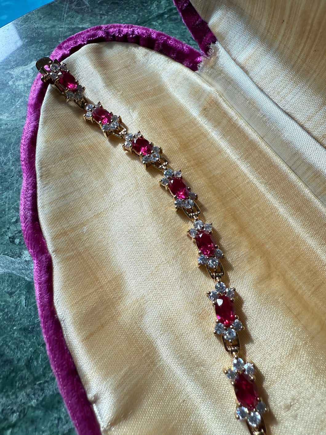 Gold Vermeil CZ Tennis Bracelet 7.25”