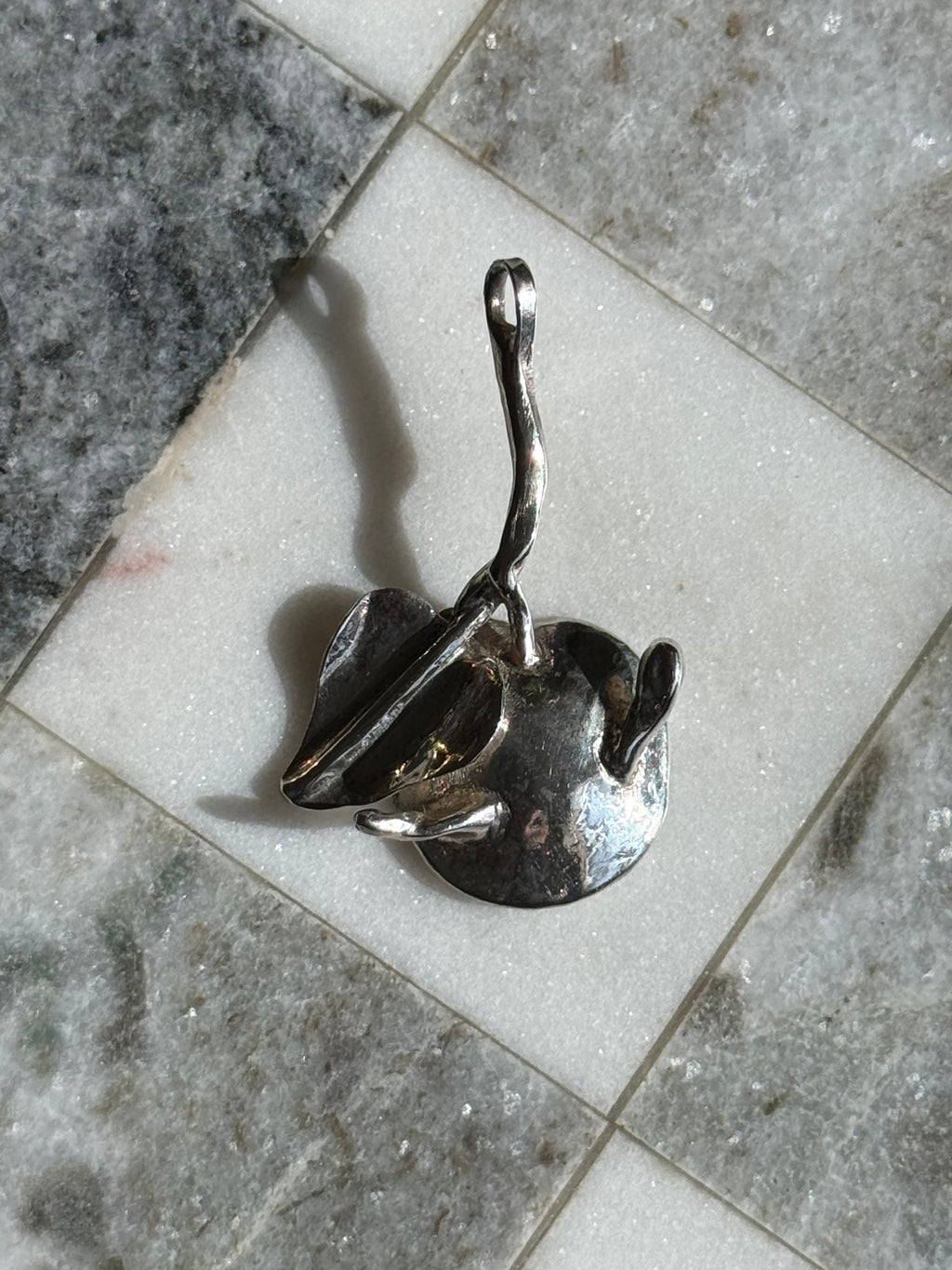 Apple Vintage Solid Sterling Pendant