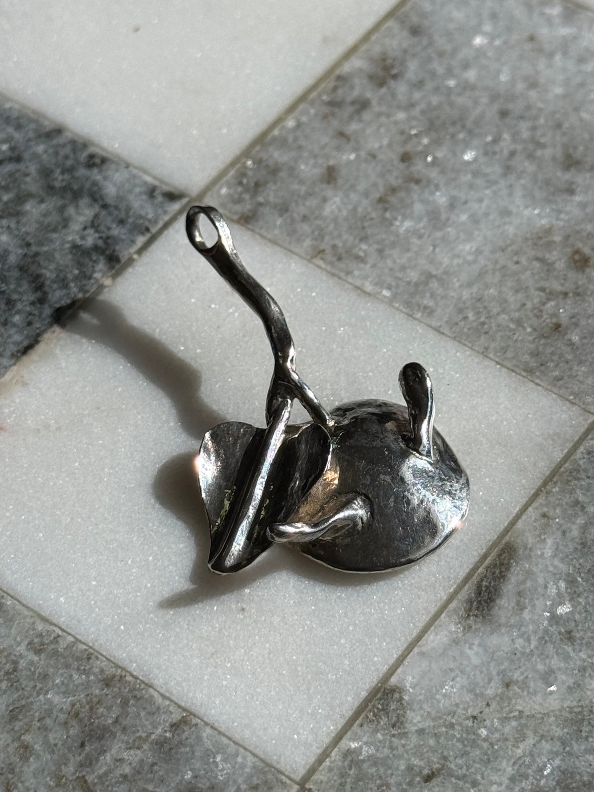 Apple Vintage Solid Sterling Pendant