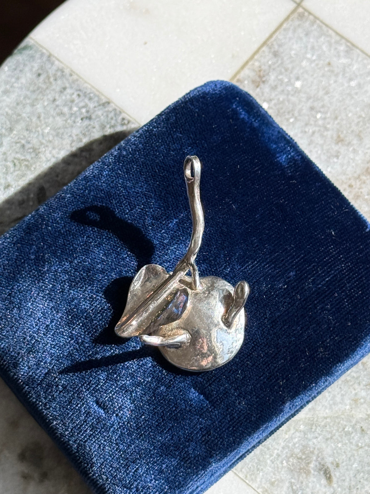 Apple Vintage Solid Sterling Pendant