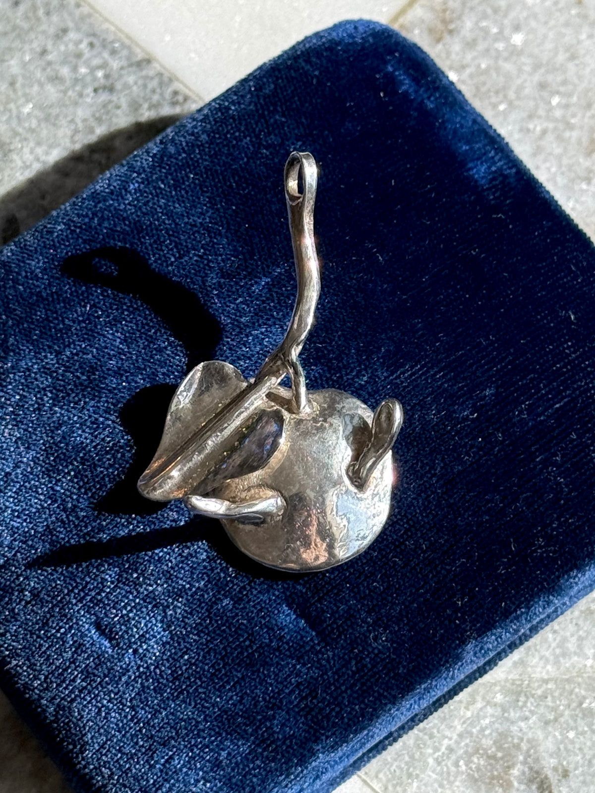 Apple Vintage Solid Sterling Pendant