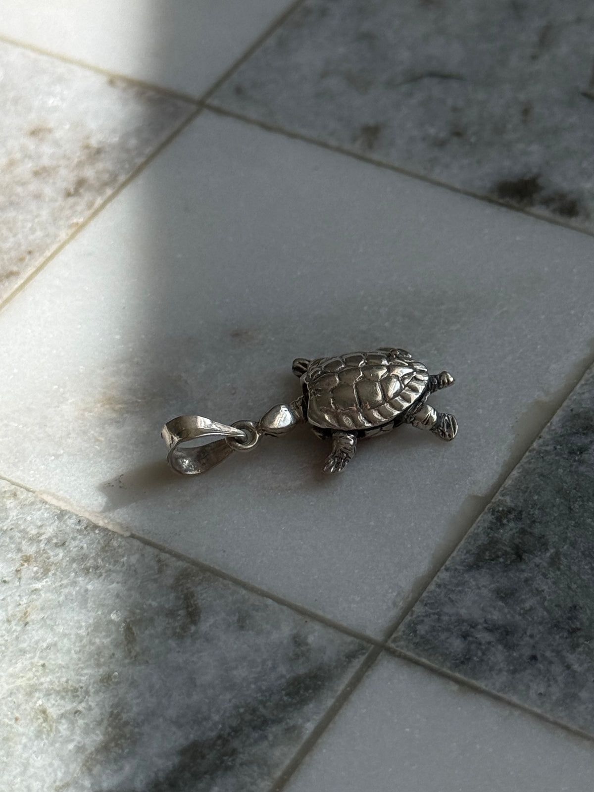 Vintage Sterling Silver Turtle Pendant