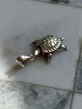 Vintage Sterling Silver Turtle Pendant