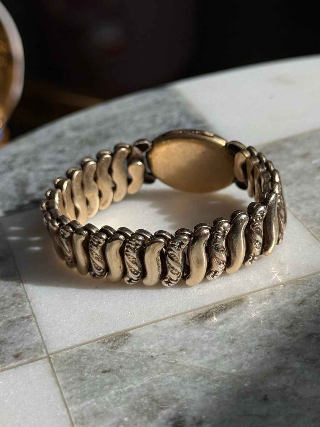 WWII Era Sweetheart Locket Gold Fill Expansion Bracelet