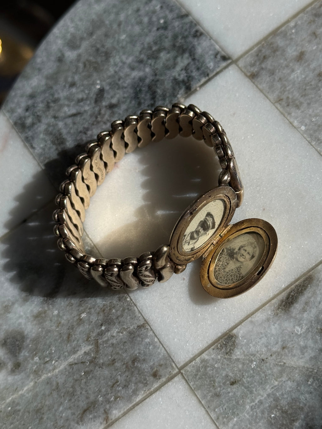 WWII Era Sweetheart Locket Gold Fill Expansion Bracelet