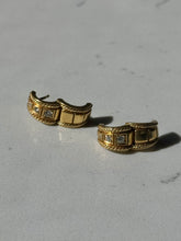 Load image into Gallery viewer, Vintage Solid 18k Gold Diamond Clicker Hoops

