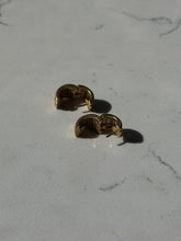Load image into Gallery viewer, Vintage Solid 18k Gold Diamond Clicker Hoops
