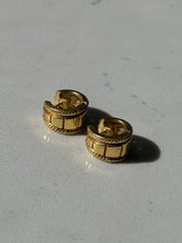 Load image into Gallery viewer, Vintage Solid 18k Gold Diamond Clicker Hoops
