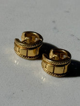 Load image into Gallery viewer, Vintage Solid 18k Gold Diamond Clicker Hoops
