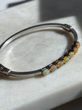 Opal Sterling Silver Bangle Bracelet