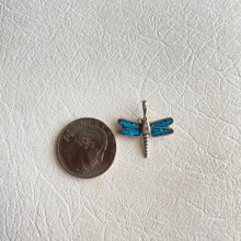 Load image into Gallery viewer, Sterling Silver .925 Turquoise Dragonfly Pendant
